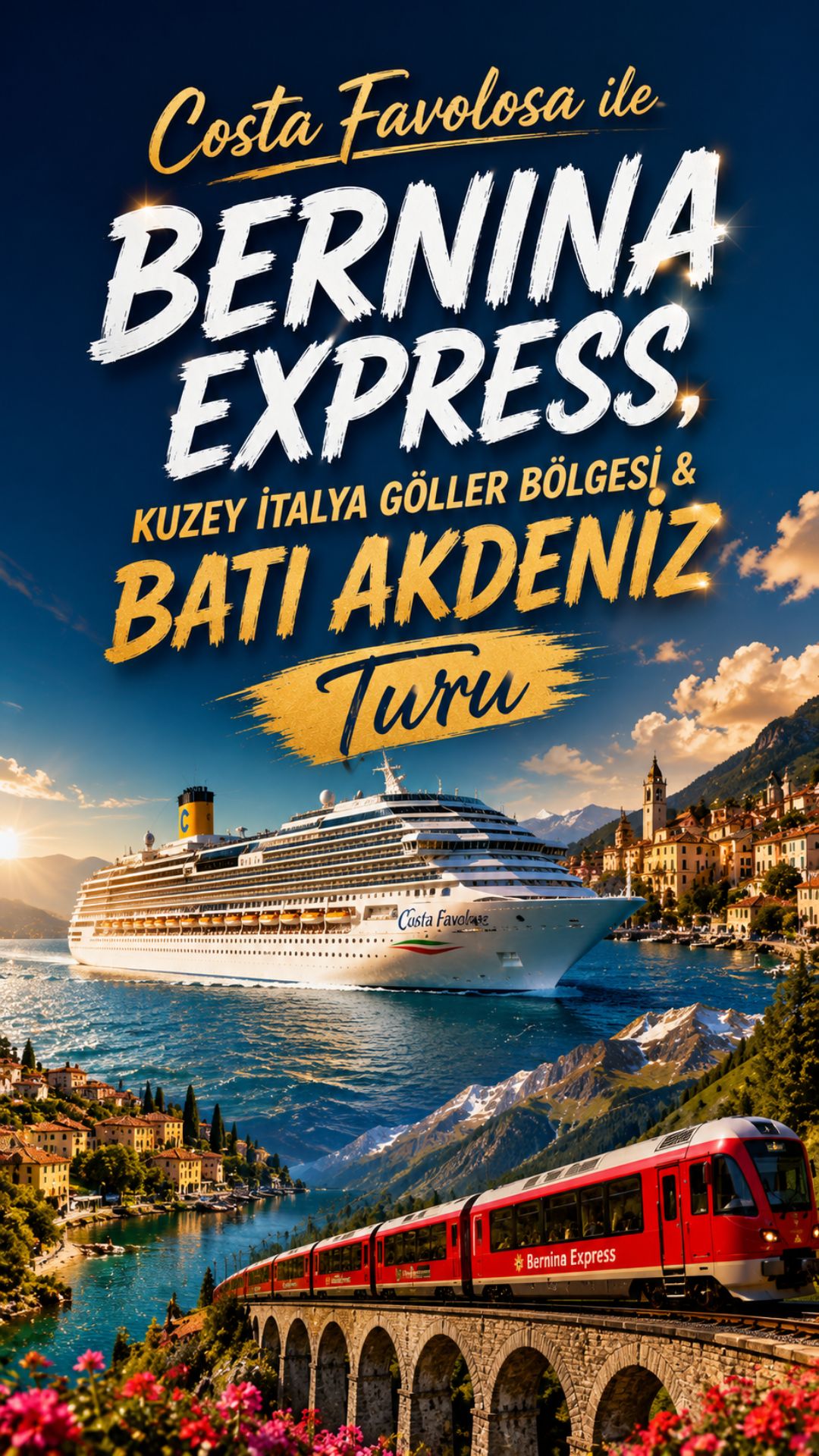 Costa Favolosa ile Bernina Express, Kuzey İtalya Göller Bölgesi &Batı Akdeniz Turu