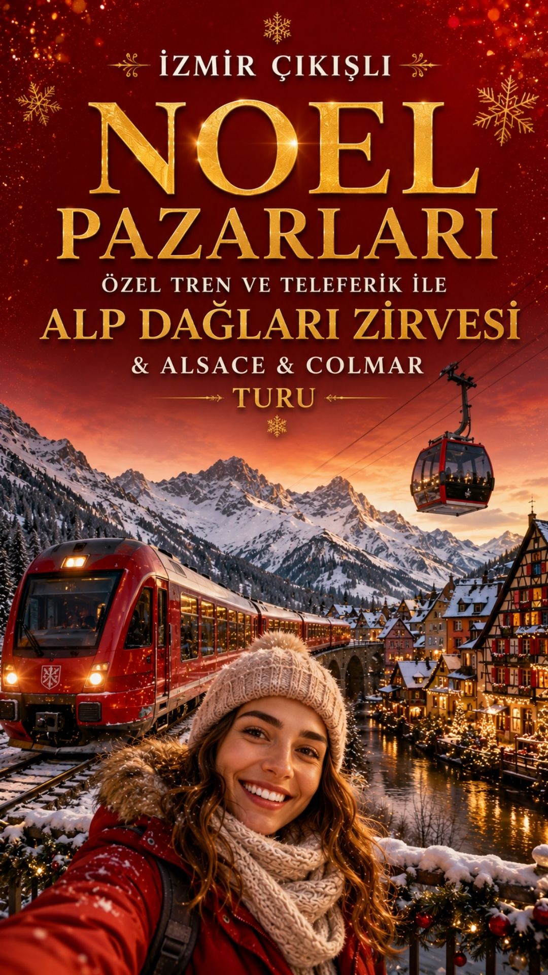 İzmir Çıkışlı Noel Pazarları Özel Tren ve Teleferik ile Alp Dağları Zirvesi &Alsace &Colmar Turu